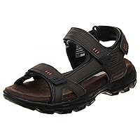 Skechers Men's GARVER-Louden Fisherman Sandal, Brown, 8 Wide US