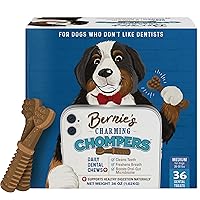 Charming Chompers - Daily Dental Chews for Dogs 26-50 Lbs. - 36 Count - Cleans Teeth, Freshens Breath, Boosts Oral-Gut Microbiome. Easy to Digest, Supports Healthy Digestion Naturally