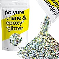 Hemway Polyurethane & Epoxy Resin Glitter 100g / 3.5oz Metallic Crystal Flake Additive for Flooring Jewelry Tumblers Glass Pigment - Chunky (1/40