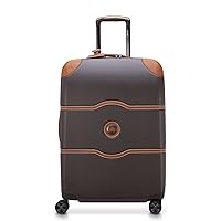 DELSEY Paris Chatelet Air 2.0 Hardside Luggage with Spinner Wheels, Chocolate Brown, Checked-Medium 24 Inch