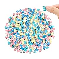 240-Pack Mini Binder Clips in 4 Colors (Blue, Yellow, Red, Green), 15mm/0.6-Inch Small Paper Clips for Home, School, Office and Business