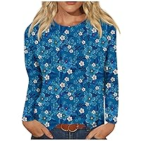 Women's Autumn Tops, Women's Fashion Casual Longsleeve Print Round Neck Pullover Top Blouse