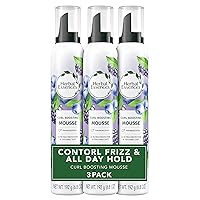 Herbal Essences Curl Boosting Mousse, Frizz Control for Curly & Wavy Hair, Long-Lasting Hold with Berry Scent, Paraben & Dye-Free, Cruelty-Free, 6.8 Fl Oz Each, 3 Pack