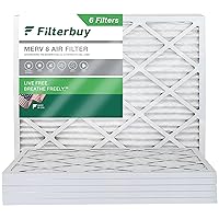 Filterbuy 6x12x1 Air Filter MERV 8 Dust Defense (6-Pack), Pleated HVAC AC Furnace Air Filters Replacement (Actual Size: 6.00 x 12.00 x 1.00 Inches)