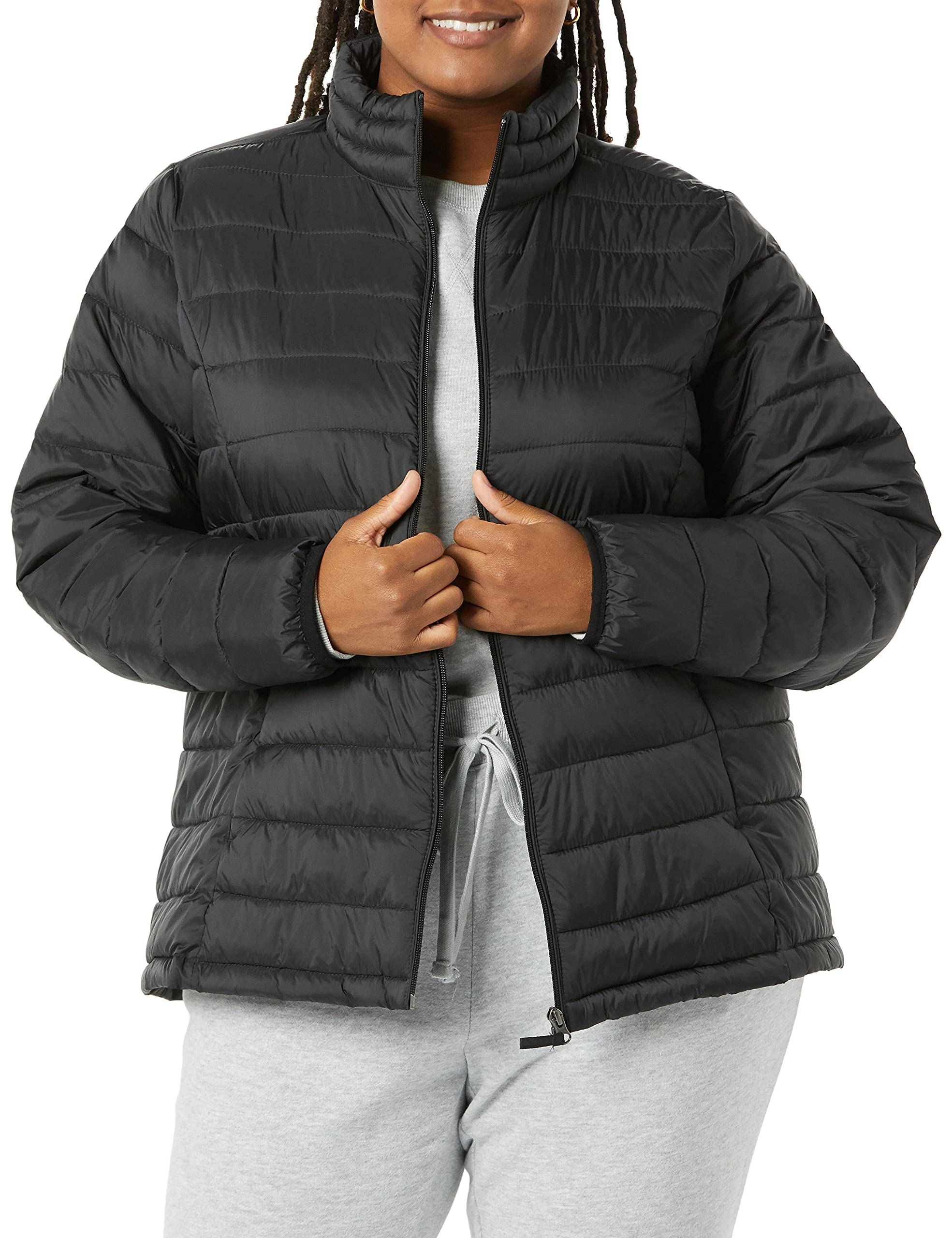 Amazon Essentials Women's Lightweight Long-Sleeve Water-Resistant Puffer Jacket (Available in Plus Size)