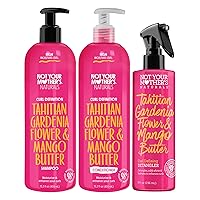 Not Your Mother's Naturals Moisturize & Enhance Curl Definition Shampoo, Conditioner, & Detangler (3-Pack) - Tahitian Gardenia Flower & Mango Butter