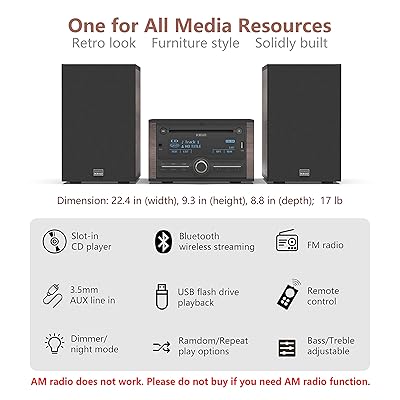 Mua KEiiD Bluetooth Stereo Shelf System Retro CD Players for Home