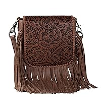 Montana West Crossbody Bag for Women Genuine Leather Western Fringe Purse and Handbag