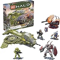 Halo Infinite Toy Vehicle Building Set, UNSC Wasp Onslaught Aircraft with 4 Poseable, Collectable Micro Action Figures and Accessories