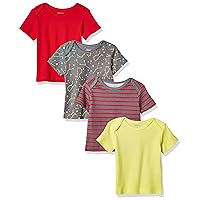 Hanes Baby-Boys Hanes Baby T-Shirt, Flexy Soft Stretch Shirt, Expandable Shoulder, 4-Pack