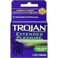 Trojan Extended Pleasure Lubricated Condoms, 3ct