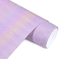 AHIJOY Purple Glitter Vinyl Permanent Adhesive Sparkle Vinyl 12