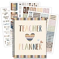 Boho Teacher Planner Rainbow Teacher Plan Book School Year Planner With Lesson Plans Colorful Stickers New Undated Teacher Lesson Planner For Classroom or Homeschool 9''X11'' (color, 135 pages)