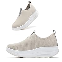 Platform Loafers for Women Comfortable | Womens Slip On Sneakers Lightweight | Women's Walking Shoes Work Long Hours | Thick Rocking Bottom