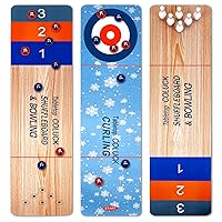 Curling 3 in 1 Board Game,Tabletop Shuffleboard Bowling Curling Board Game,Mini Tabletop Games Family Sports Game for Adults,Kids Portable Easy Set Up