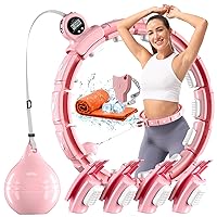 Weighted Workout Hoop for Weight Loss, Smart Silent Exercise Ring Plus Size 48 inchs, Fitness Circle with Ball and Counter, Abs Exercise Equipment for Home