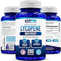 We Like Vitamins Lycopene 20mg Per Serving - 200 Capsules - Lycopene Supplement - Super Antioxidant which Helps Support Immune System and Prostate Health