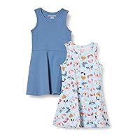 Amazon Essentials Girls and Toddlers' Knit Sleeveless Tank Play Dress, Pack of 2