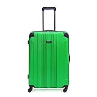 Kenneth Cole REACTION Out of Bounds Lightweight Hardshell 4-Wheel Spinner Luggage, Kelly Green, 28-Inch Checked