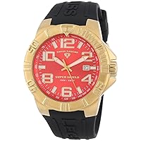 Men's 40117-YG-05 Super Shield Red Dial Black Silicone Watch
