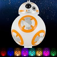 Star Wars BB-8 LED Night Light, Color Changing, Collector's Edition, Dusk-to-Dawn Sensor, Plug-in, Disney, Galaxy, Ideal for Bedroom, Bathroom, Nursery, Hallway, 43429