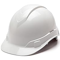 Pyramex Ridgeline Cap Style Hard Hat, 4-Point Ratchet Suspension, White