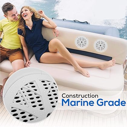 Pyle Bluetooth Marine Receiver Stereo & Speaker Kit - 300W Single DIN Boat Marine Head Unit, Mic, Hands-Free Calling, AUX, MP3/USB/SD, AM/FM Radio, Remote Control - PLMRKT49WT (White)
