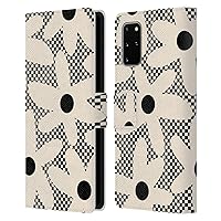 Head Case Designs Officially Licensed Kierkegaard Design Studio Daisy Black Cream Dots Check Retro Abstract Patterns Leather Book Wallet Case Cover Compatible with Samsung Galaxy S20+ / S20+ 5G