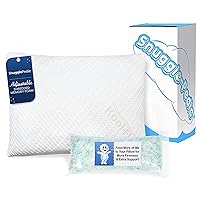Snuggle-Pedic Adjustable Cooling Pillow - Shredded Memory Foam Pillows for Side, Stomach & Back Sleepers - Fluffy or Firm - Keeps Shape - College Dorm Room Essentials for Girls and Guys - Standard