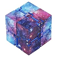 Infinity Toy Cube for Kids and Adults, Stress and Anxiety Relief Cool Hand Mini Kill Time Toys Infinite Toy Cube for Add, ADHD (Galaxy Space)