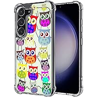 Military Clear Grade Protection [Air Armor Designed] Case Cover Compatible with Samsung Galaxy S23 -Color Cute Owls