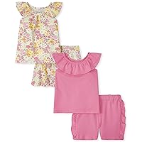 The Children's Place baby-girls And Toddler Girls Short Sleeve Ruffle Tank Top and Shorts SetShirt