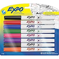 EXPO Low Odor Dry Erase Markers, Ultra-Fine Tip, Assorted Colors, 8 Count