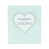 Engagement Card for Him/Her/Friend - Silver Foil Heart Design, silver|white|blue|grey, 137mm x 159mm