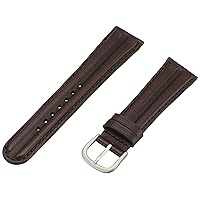 Hadley-Roma Men's MSM890RA-180 18-mm Black Waterproof Leather Watch Strap