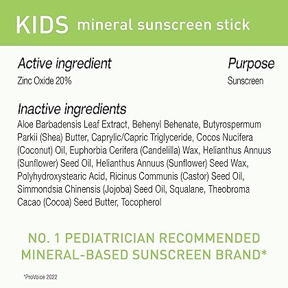 BLUE LIZARD Mineral Sunscreen Stick with Zinc Oxide SPF 50+ Water Resistant UVA/UVB Protection Easy to Apply Fragrance Free, Kids, Unscented, 0.5 oz