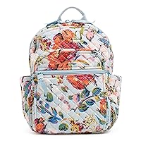 Vera Bradley Women's Cotton Small Backpack, Sea Air Floral - Recycled Cotton, One Size