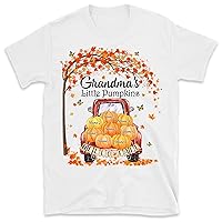 Personalized Fall Halloween Grandma's Little Pumpkin Shirt, Custom Grandma Shirt with Grandkid's Names, Gift for Grandma, Nana