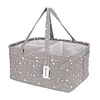 Baby Diaper Caddy Organizer-Extra Large Portable Diaper Caddy Basket-Diaper Organizer Caddy-Diaper Holder Tote Bag for Changing Table Newborn Registry Baby Shower Basket for Diapers & Wipes…