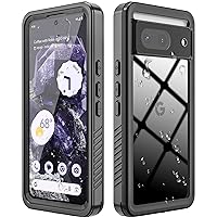 Hllhunkhe for Google Pixel 8 Case, Pixel 8 Waterproof Case with Built-in Screen Protector, Rugged Full Body Underwater Dustproof Shockproof Drop Proof Protective Cover for Google Pixel 8, Black