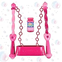 Sunny Days Entertainment Pink Princess Bubble Wand Kit | Outdoor Toy for Kids | Includes Two Spin Streamers with Bubble Solution and Dipping Tray