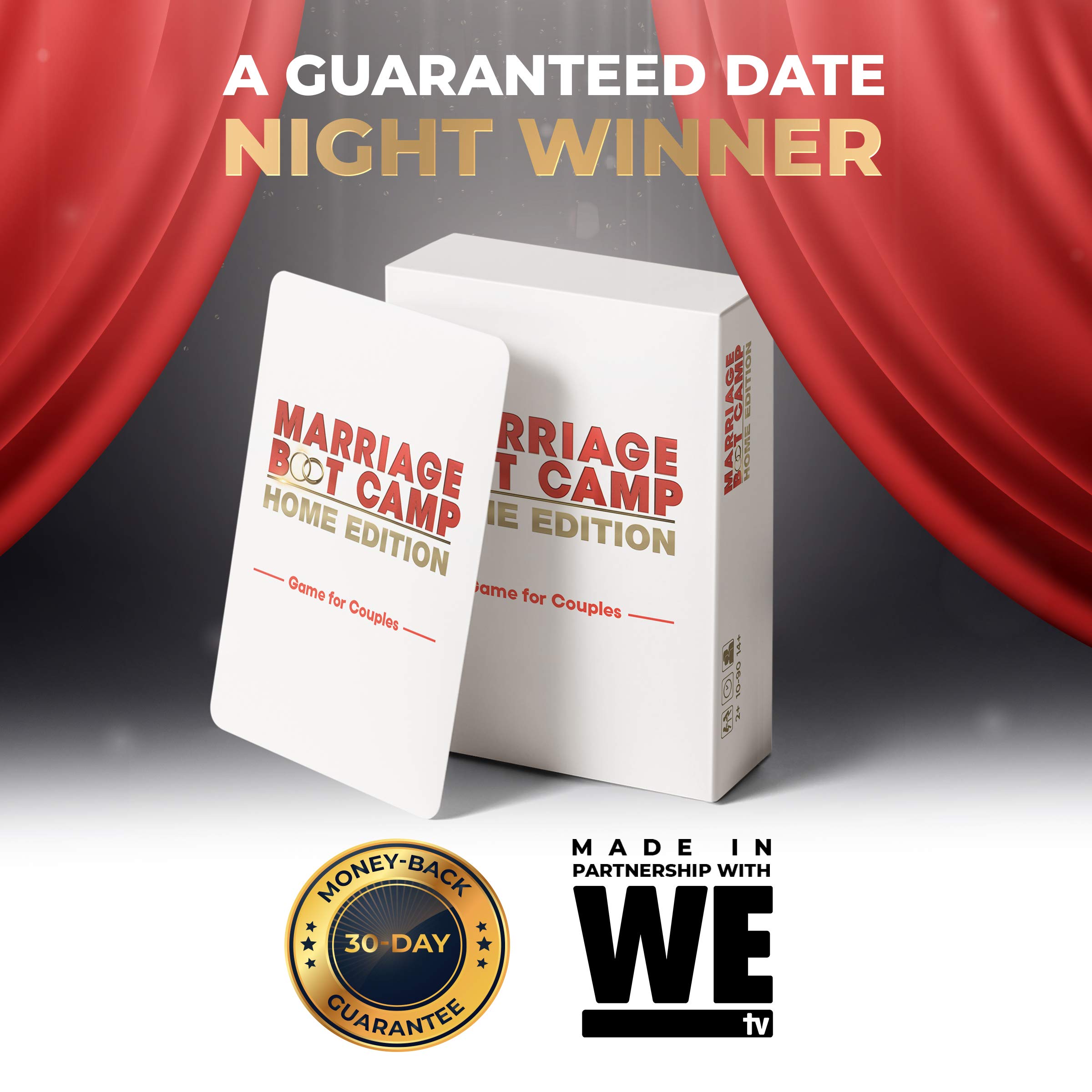 Marriage Boot Camp Home Edition - The Ultimate in Couples Games from The Hit WE tv Series - Conversation Cards in 6 Categories - Date Night Box Card Game - Fun and Unique Couples Gifts