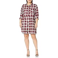 City Chic Women's Plus Size Casual Button Down Dress with Shirt Collar Detail