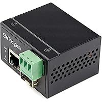 StarTech.com Industrial Fiber to Ethernet Media Converter - 100Mbps SFP to RJ45/Cat6 - Singlemode/Multimode Optical Fiber to Copper Network - 12-56V DC - IP-30/ -40 to +75C (IMC100MSFP)