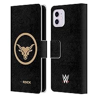 Head Case Designs Officially Licensed WWE Golden Brahma Bull The Rock Leather Book Wallet Case Cover Compatible with Apple iPhone 11