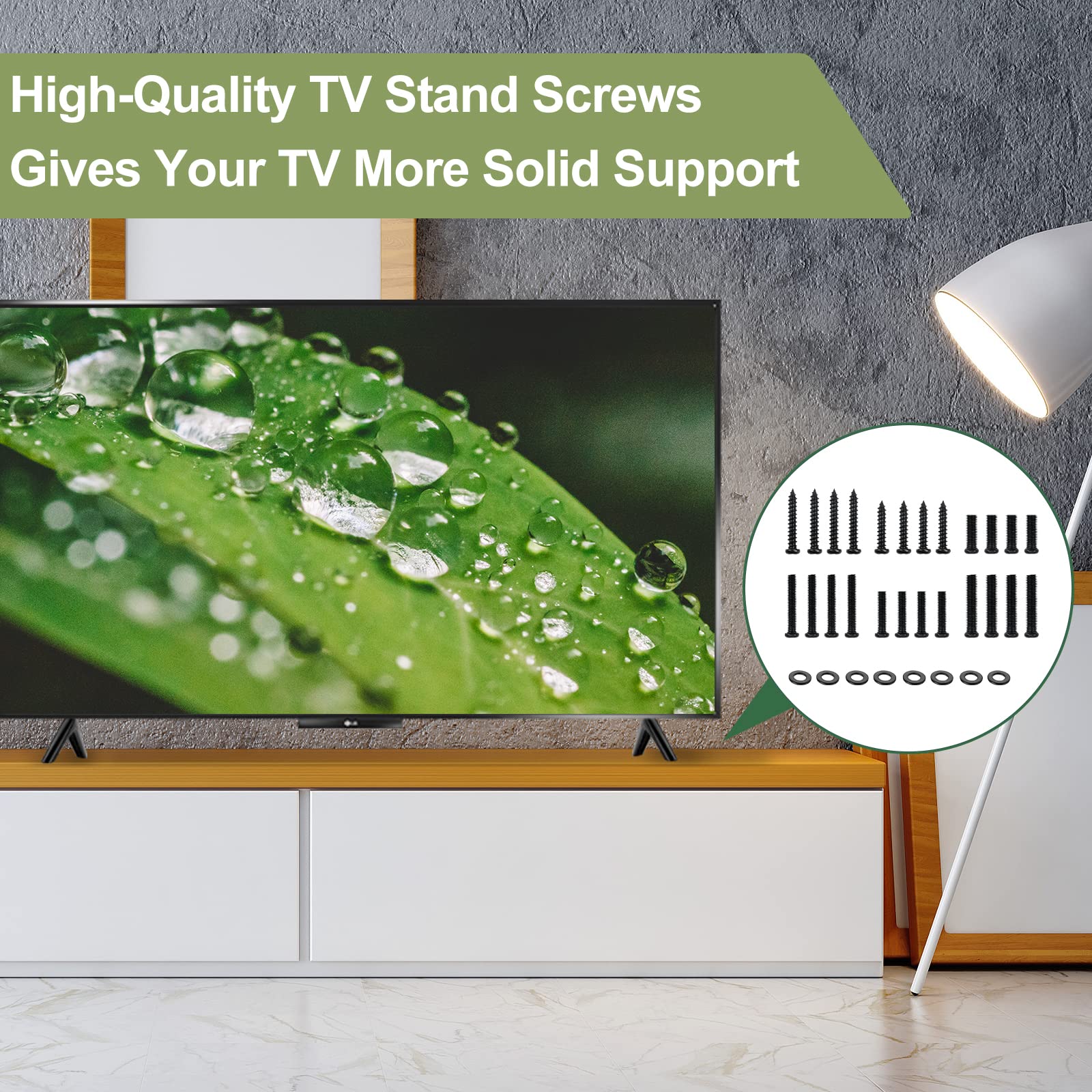 TV Stand Screws and Washers for All TV Stand Legs Screws Kit for TCL Hisense Samsung LG Vizio JVC Onn Sony Toshiba Insignia Westinghouse Philips Sharp Roku TV Legs Universal TV Stand Screws
