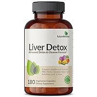 Liver Detox Advanced Detox & Cleanse Formula Supports Healthy Liver Function with Milk Thistle, Dandelion Root, Turmeric Artichoke Leaf, & More, Non-GMO, 180 Vegetarian Capsules