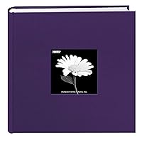 Fabric Frame Cover Photo Album 200 Pockets Hold 4x6 Photos, Grape Purple