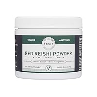Red Reishi Powder, Superfood Mushroom Powder Supplement, Natural Adaptogen for Energy, Immune Support, and Stress Relief, by Tonic