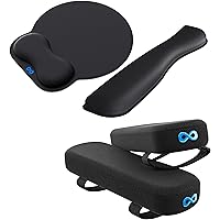 Everlasting Comfort Armrest Pads & Cooling Gel, Patented Mouse Pad with Wrist Support for Ultimate Comfort - FSA HSA Approved Arm Covers - Computer, Laptop, Typing and Gaming Accessories (Black)